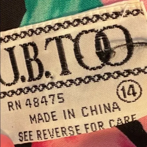 Vintage 80s Dress Black & Pink Midi Floral Roses Size 14 - Picture 5 of 6